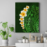 Green Polynesia Canvas Wall Art Plumeria Tropical Leaves With Galaxy Polynesian Art - Wonder Print Shop
