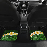 Green Polynesia Car Mats Plumeria Tropical Leaves With Galaxy Polynesian Art - Wonder Print Shop