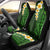 Green Polynesia Car Seat Cover Plumeria Tropical Leaves With Galaxy Polynesian Art - Wonder Print Shop