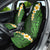 Green Polynesia Car Seat Cover Plumeria Tropical Leaves With Galaxy Polynesian Art - Wonder Print Shop