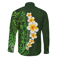 Green Polynesia Family Matching Short Sleeve Bodycon Dress and Hawaiian Shirt Plumeria Tropical Leaves With Galaxy Polynesian Art - Wonder Print Shop