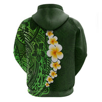 Green Polynesia Hoodie Plumeria Tropical Leaves With Galaxy Polynesian Art - Wonder Print Shop