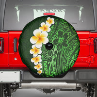 Green Polynesia Spare Tire Cover Plumeria Tropical Leaves With Galaxy Polynesian Art - Wonder Print Shop
