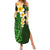 Green Polynesia Summer Maxi Dress Plumeria Tropical Leaves With Galaxy Polynesian Art - Wonder Print Shop