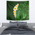Green Polynesia Tapestry Plumeria Tropical Leaves With Galaxy Polynesian Art - Wonder Print Shop