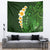 Green Polynesia Tapestry Plumeria Tropical Leaves With Galaxy Polynesian Art - Wonder Print Shop