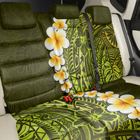 Lime Green Tropical Plumeria With Galaxy Polynesian Art Back Car Seat Cover - Wonder Print Shop