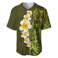 Lime Green Tropical Plumeria With Galaxy Polynesian Art Baseball Jersey - Wonder Print Shop