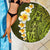 Lime Green Tropical Plumeria With Galaxy Polynesian Art Beach Blanket - Wonder Print Shop