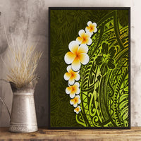 Lime Green Tropical Plumeria With Galaxy Polynesian Art Canvas Wall Art - Wonder Print Shop