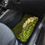 Lime Green Tropical Plumeria With Galaxy Polynesian Art Car Mats - Wonder Print Shop