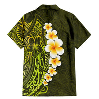 Lime Green Tropical Plumeria With Galaxy Polynesian Art Family Matching Mermaid Dress and Hawaiian Shirt - Wonder Print Shop