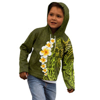 Lime Green Tropical Plumeria With Galaxy Polynesian Art Kid Hoodie - Wonder Print Shop