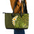 Lime Green Tropical Plumeria With Galaxy Polynesian Art Leather Tote Bag - Wonder Print Shop