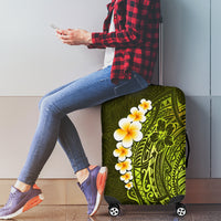 Lime Green Tropical Plumeria With Galaxy Polynesian Art Luggage Cover - Wonder Print Shop