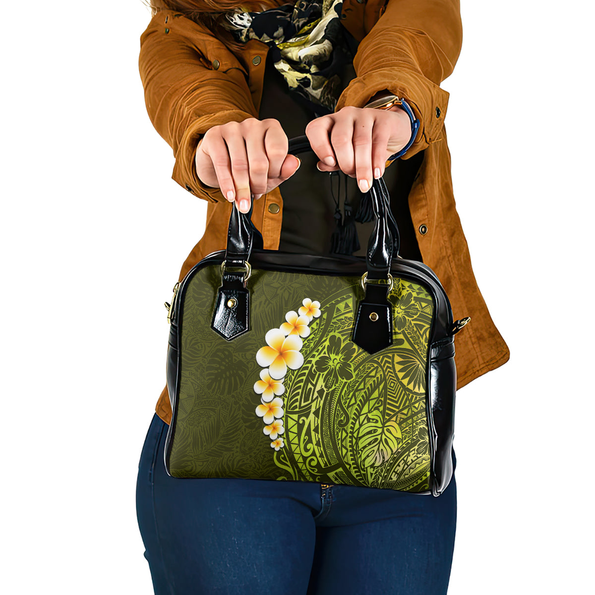 lime-green-tropical-plumeria-with-galaxy-polynesian-art-shoulder-handbag
