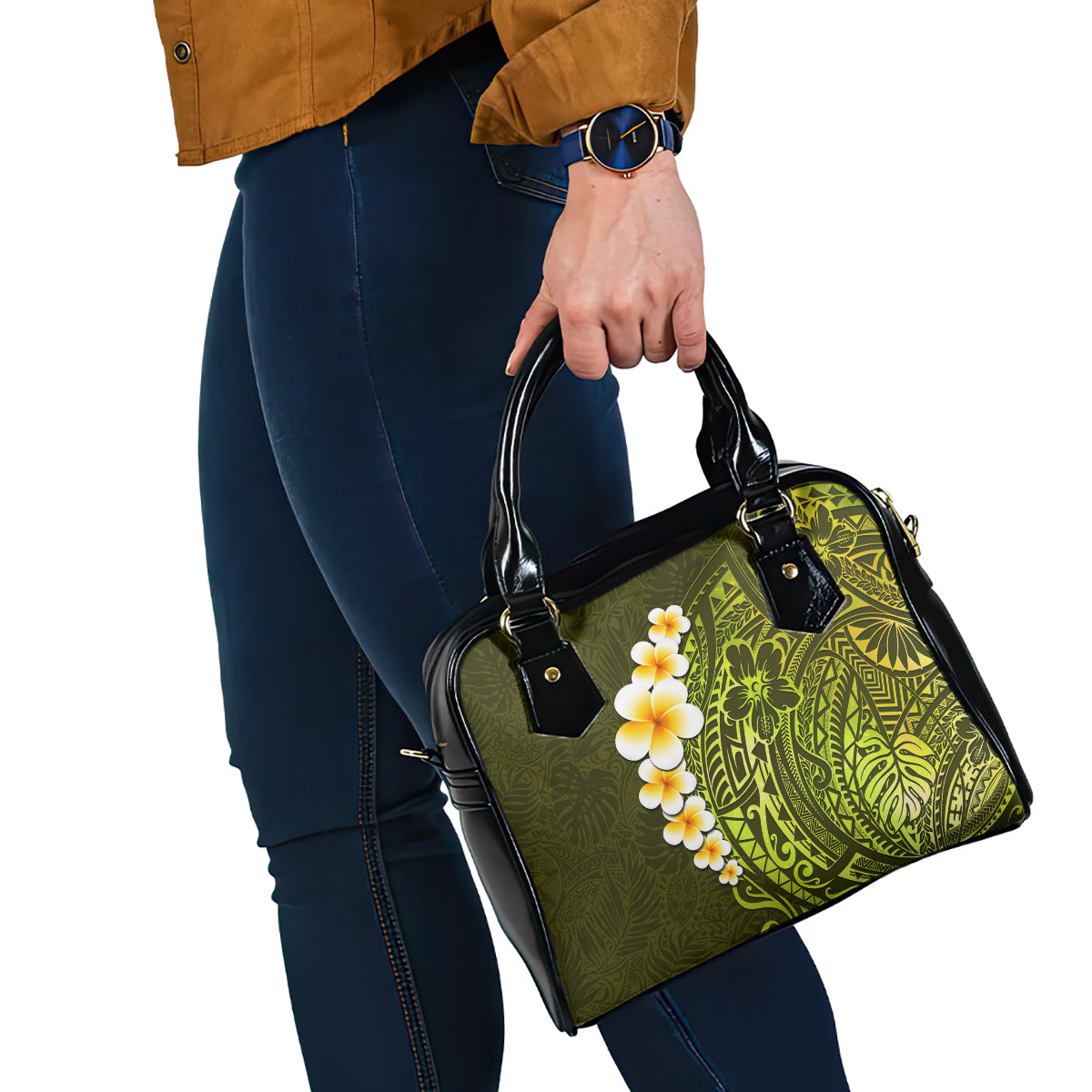 lime-green-tropical-plumeria-with-galaxy-polynesian-art-shoulder-handbag