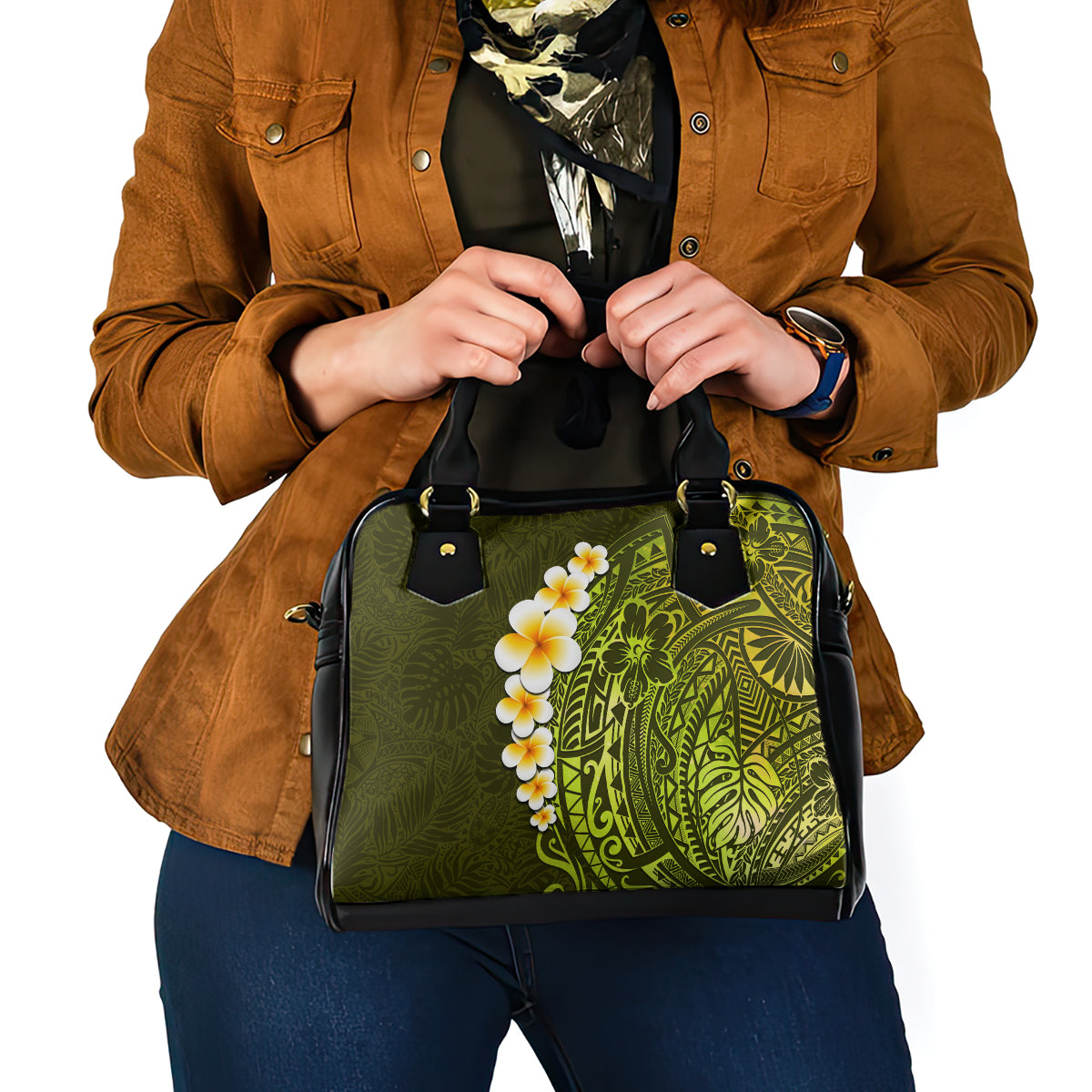 lime-green-tropical-plumeria-with-galaxy-polynesian-art-shoulder-handbag
