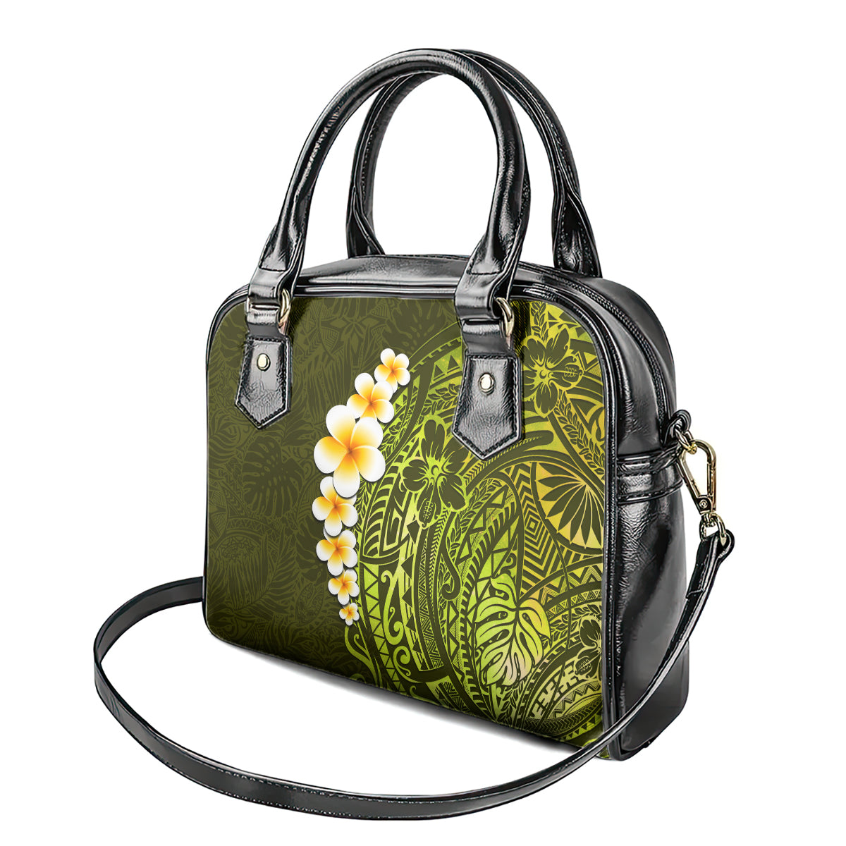 lime-green-tropical-plumeria-with-galaxy-polynesian-art-shoulder-handbag