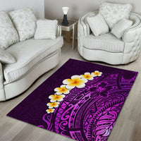 Purple Tropical Plumeria With Galaxy Polynesian Art Area Rug - Wonder Print Shop