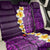 Purple Tropical Plumeria With Galaxy Polynesian Art Back Car Seat Cover - Wonder Print Shop