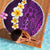 Purple Tropical Plumeria With Galaxy Polynesian Art Beach Blanket - Wonder Print Shop
