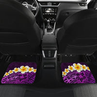 Purple Tropical Plumeria With Galaxy Polynesian Art Car Mats - Wonder Print Shop