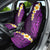 Purple Tropical Plumeria With Galaxy Polynesian Art Car Seat Cover - Wonder Print Shop