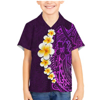 Purple Tropical Plumeria With Galaxy Polynesian Art Family Matching Mermaid Dress and Hawaiian Shirt - Wonder Print Shop