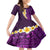 Purple Tropical Plumeria With Galaxy Polynesian Art Family Matching Short Sleeve Bodycon Dress and Hawaiian Shirt - Wonder Print Shop