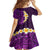 Purple Tropical Plumeria With Galaxy Polynesian Art Family Matching Short Sleeve Bodycon Dress and Hawaiian Shirt - Wonder Print Shop