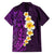Purple Tropical Plumeria With Galaxy Polynesian Art Family Matching Short Sleeve Bodycon Dress and Hawaiian Shirt - Wonder Print Shop