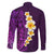 Purple Tropical Plumeria With Galaxy Polynesian Art Family Matching Short Sleeve Bodycon Dress and Hawaiian Shirt - Wonder Print Shop