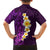 Purple Tropical Plumeria With Galaxy Polynesian Art Family Matching Summer Maxi Dress and Hawaiian Shirt - Wonder Print Shop