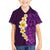 Purple Tropical Plumeria With Galaxy Polynesian Art Family Matching Summer Maxi Dress and Hawaiian Shirt - Wonder Print Shop