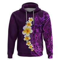 Purple Tropical Plumeria With Galaxy Polynesian Art Hoodie - Wonder Print Shop