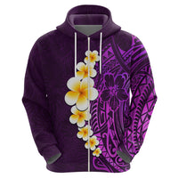 Purple Tropical Plumeria With Galaxy Polynesian Art Hoodie - Wonder Print Shop