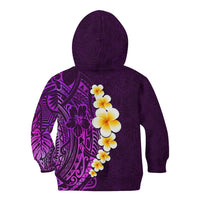 Purple Tropical Plumeria With Galaxy Polynesian Art Kid Hoodie - Wonder Print Shop