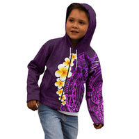 Purple Tropical Plumeria With Galaxy Polynesian Art Kid Hoodie - Wonder Print Shop