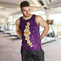 Purple Tropical Plumeria With Galaxy Polynesian Art Men Tank Top - Wonder Print Shop