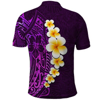 Purple Tropical Plumeria With Galaxy Polynesian Art Polo Shirt - Wonder Print Shop