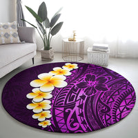 purple-tropical-plumeria-with-galaxy-polynesian-art-round-carpet
