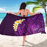 Purple Tropical Plumeria With Galaxy Polynesian Art Sarong - Wonder Print Shop