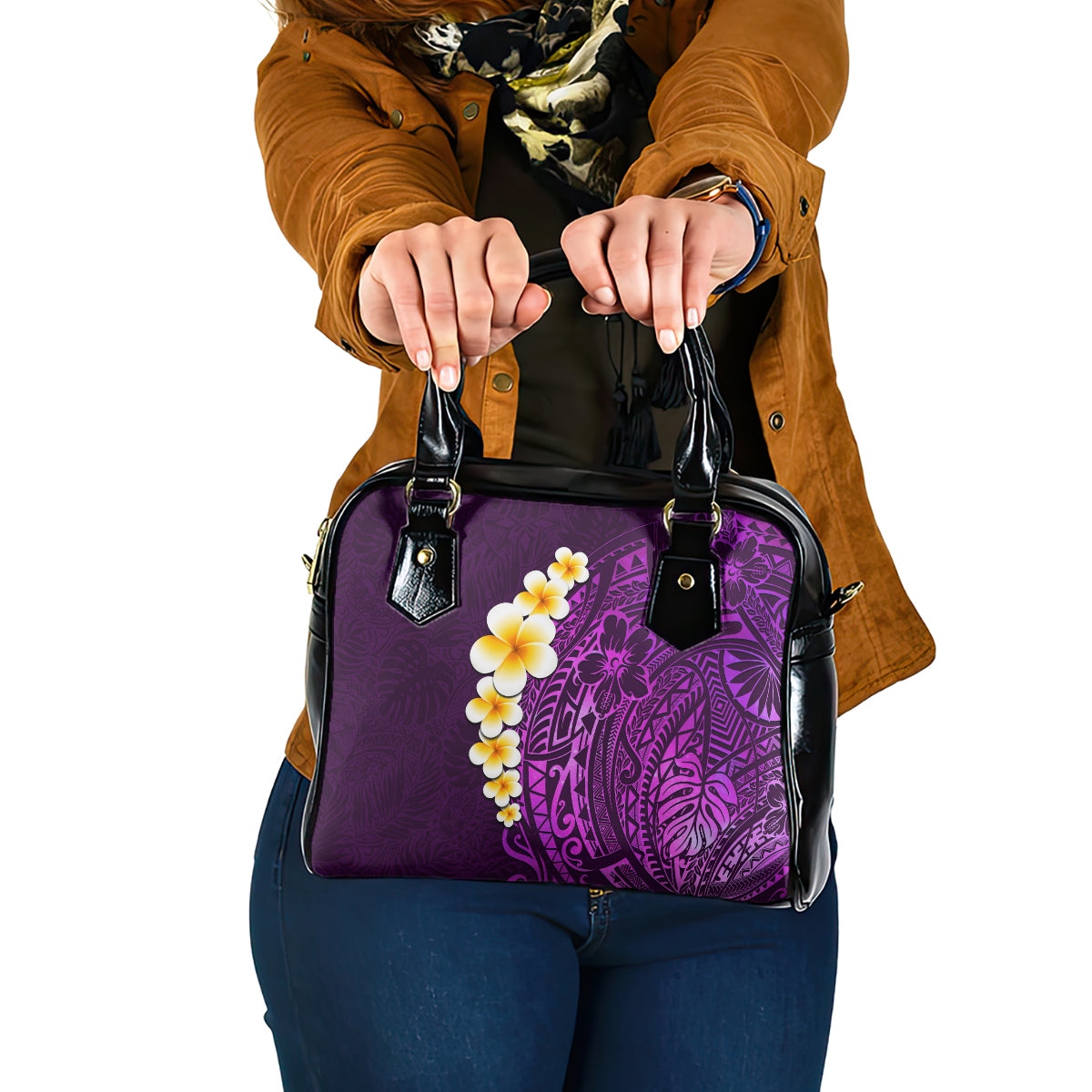 purple-tropical-plumeria-with-galaxy-polynesian-art-shoulder-handbag