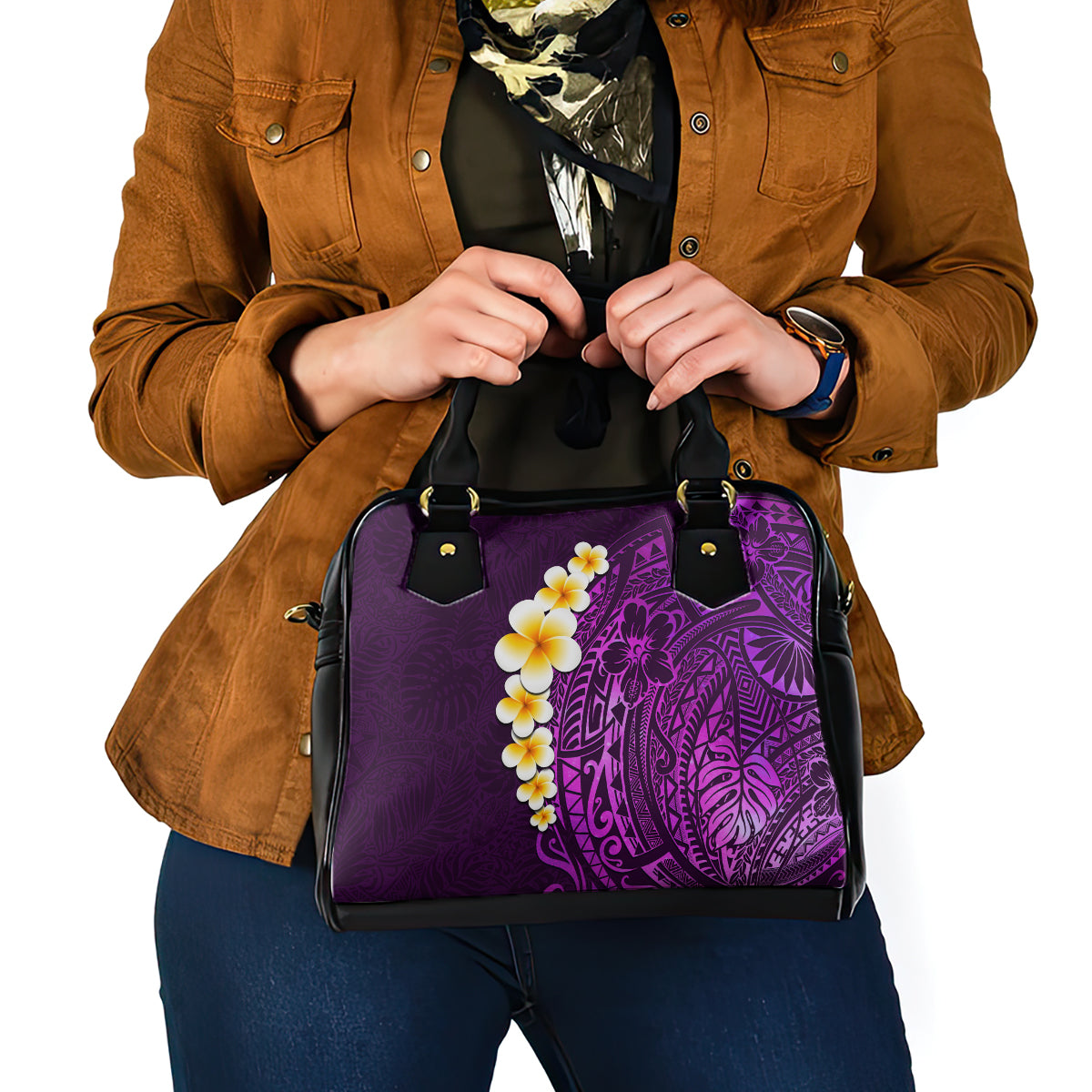 purple-tropical-plumeria-with-galaxy-polynesian-art-shoulder-handbag