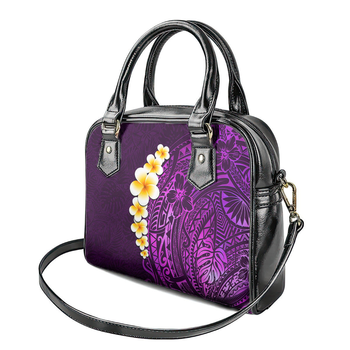 purple-tropical-plumeria-with-galaxy-polynesian-art-shoulder-handbag
