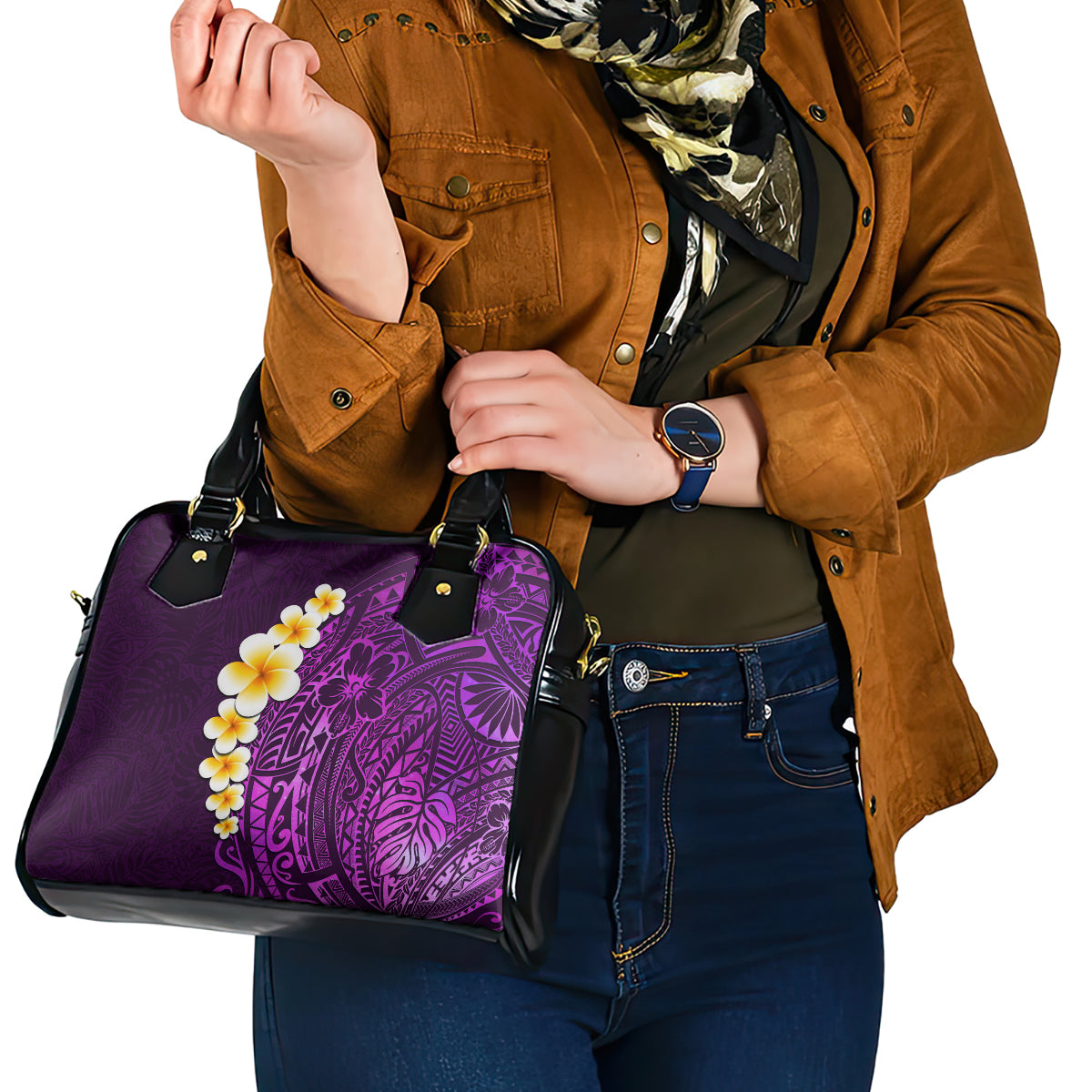 purple-tropical-plumeria-with-galaxy-polynesian-art-shoulder-handbag