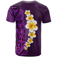 Purple Tropical Plumeria With Galaxy Polynesian Art T Shirt - Wonder Print Shop