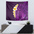 Purple Tropical Plumeria With Galaxy Polynesian Art Tapestry - Wonder Print Shop
