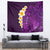 Purple Tropical Plumeria With Galaxy Polynesian Art Tapestry - Wonder Print Shop